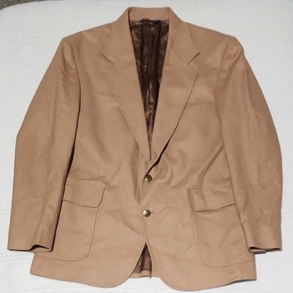 Pendleton Wool Suit Jacket Blazer Mens‎ Size 42 Brown Tan Camel USA Vintage